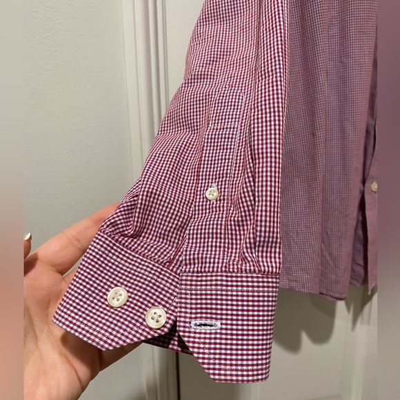 Nautica Mens button down dress shirt red plaid checkered - Picture 6 of 11